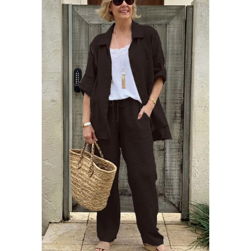 Zahraničný obchod Nový dámsky košeľový oblek 2024 Ležérny mestský oblek Nezávislá stanica Dámske oblečenie Aliexpress Amazon