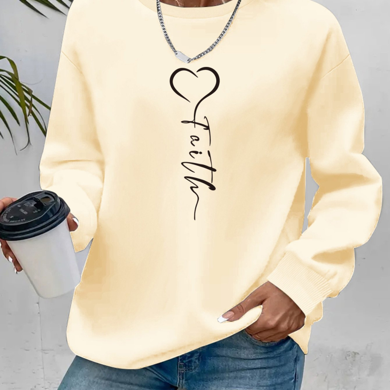 Valentin-napi női szívecskés és betűs mintás pulóver, aranyos hosszú ujjú, kerek nyakú, átlós szegélyű, Amazon
