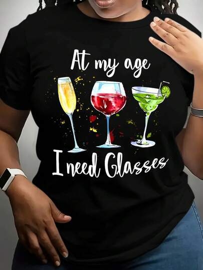 Határokon átnyúló európai kód független állomás SHEIN Relaxiva Plus Size női nyári szlogen