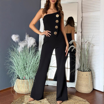 2025 Független Állomás kívánsága Amazon Explosions Nyári Szexi Pántnélküli Gombos Dekoratív Micro-La Jumpsuit Női Ruházat