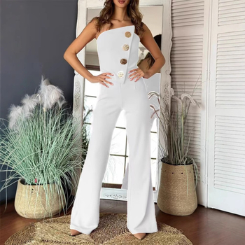 2025 Független Állomás kívánsága Amazon Explosions Nyári Szexi Pántnélküli Gombos Dekoratív Micro-La Jumpsuit Női Ruházat