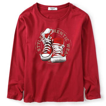 Есенна тениска за пухкави момчета с дълъг ръкав, голям размер, свободно детско облекло, дълга тениска, пуловер, базова риза за пухкави момчета