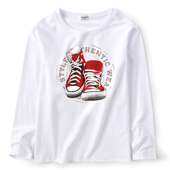 Есенна тениска за пухкави момчета с дълъг ръкав, голям размер, свободно детско облекло, дълга тениска, пуловер, базова риза за пухкави момчета