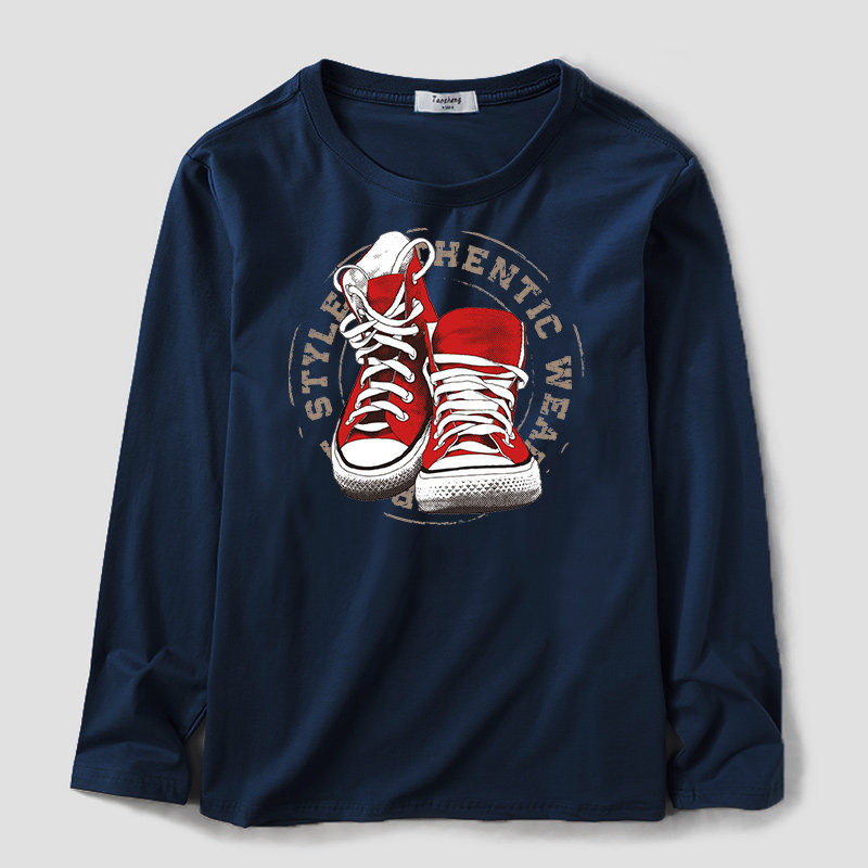 Chubby Boys őszi póló Hosszú ujjú Plus méretű Nagy méretű Laza gyermekruházat Hosszú póló Pulóver Alappóló Chubby Fiúknak