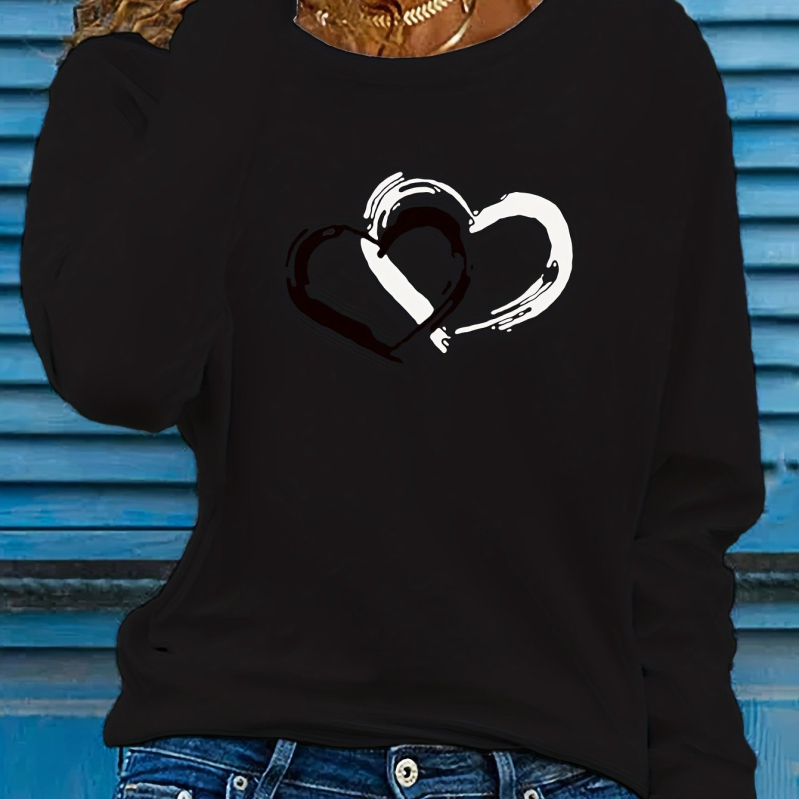 Rózsaszín szerelmeslevél ajaknyomatos hosszú ujjú női póló