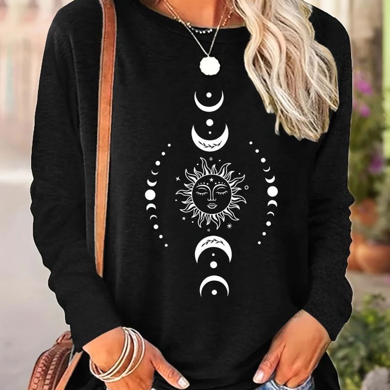 Rózsaszín szerelmeslevél ajaknyomatos hosszú ujjú női póló