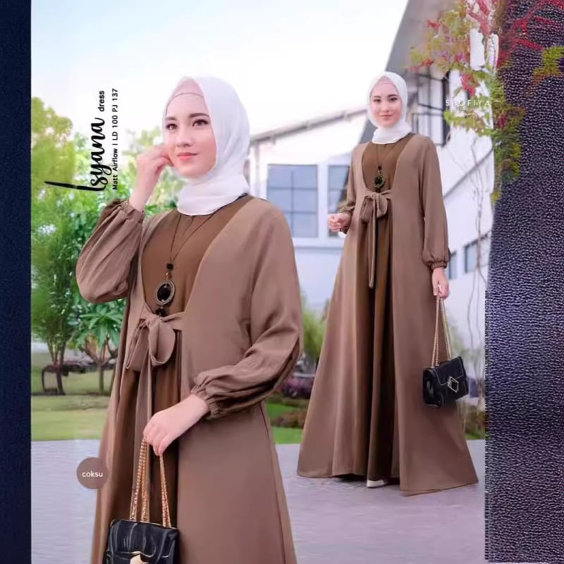 Nové dámske oblečenie Cross-Border Amazon 2024, dámske šaty z Blízkeho východu, farebne blokované, zaväzovacie, pulóverové, s dlhým rukávom