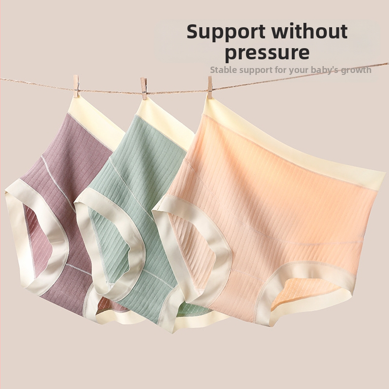 Бельо с висока талия за бременни жени, бельо за жени в ранна, средна и късна бременност, бельо след раждане, памучно бельо с висока талия, без следи, големи размери