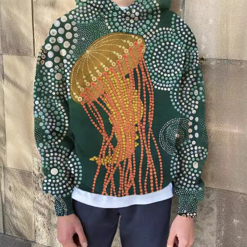 Amazon Európa és Amerika Közvetlen Értékesítés Wei Yi Fun Frog Art Kreatív 3D Nyomtatású Férfi Kapucnis Kabát Alkalmi Korcsökkentés