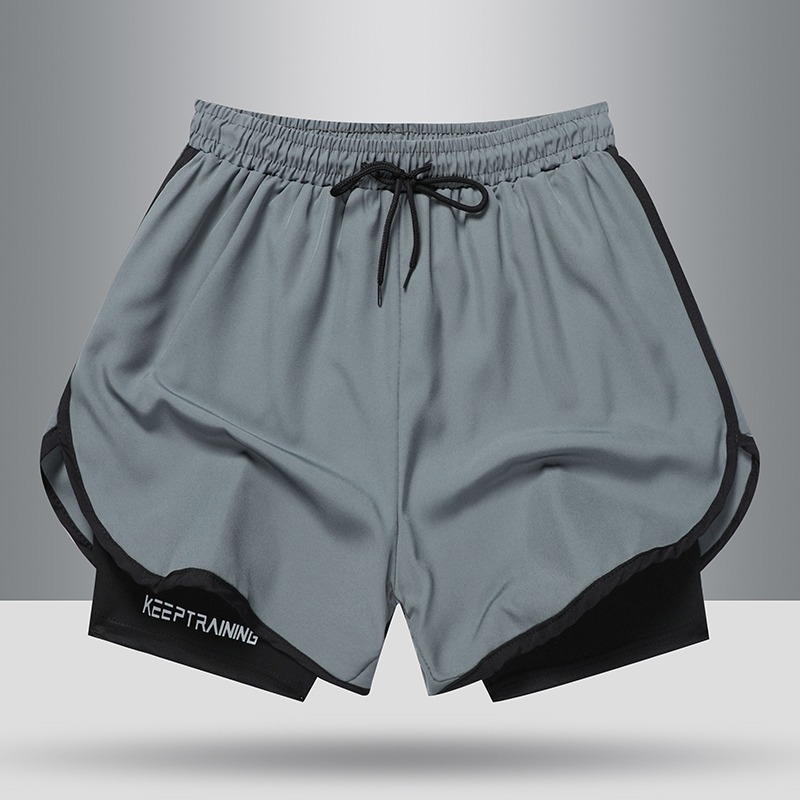 Meeste spordipüksid American Fitness jooksupüksid, mis on vooderdatud võltsitud kaheosaliste treeningpükstega, mis on vastupidavad kõndimisele ja kolmepunktilisele korvpallile.