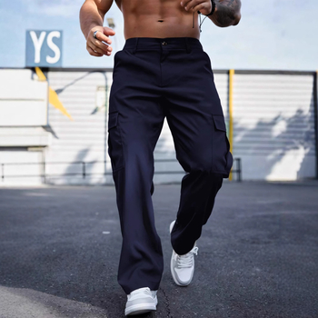 TikTok Cargo nadrág Férfi kopásálló sportnadrág Férfi nadrág Egyenes szabású, laza, plus size nyári, többzsebes, hétköznapi nadrág