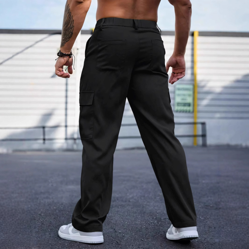 TikTok Cargo nadrág Férfi kopásálló sportnadrág Férfi nadrág Egyenes szabású, laza, plus size nyári, többzsebes, hétköznapi nadrág