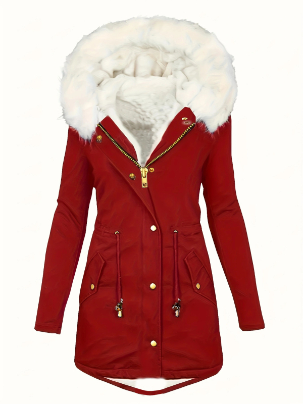 2024 Amazon Euroopa ja Ameerika Ühendriikide piiriülene talvine lukuga kunstkarusnahast dekoratiivmüts valge villane puuvillase polstriga mantel