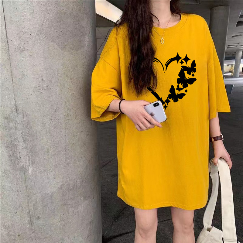 Transfrontaliere primăvară și vară îmbrăcăminte 2024 nou tricou femei de mărime mare vrac jumătate mânecă dragoste imprimat cu mânecă scurtă cuplu topuri