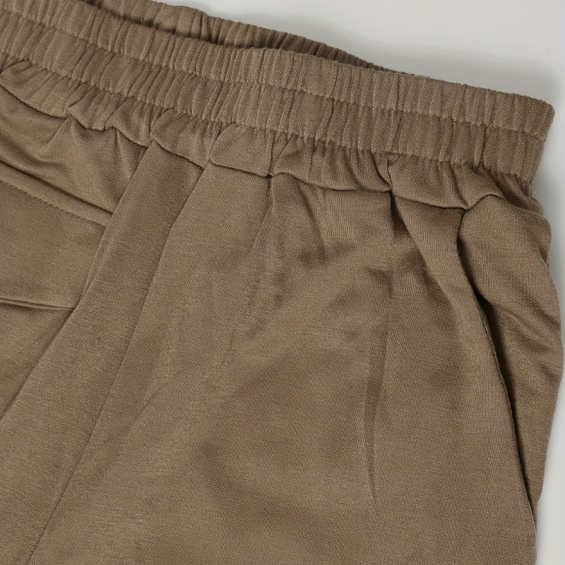 Jachetă sport cu mânecă scurtă, stil casual pentru femei, din Europa și Statele Unite, cu guler rotund, culoare solidă, pantaloni de jogging, din două piese - V120