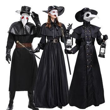 Хелоуин Врана с дълга уста, костюм в средновековен стил стийм пънк, човекът-мравка, европейски и американски костюм за чума, птича уста, лекарски костюм
