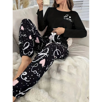 Határokon átnyúló alkalmi szerelem leopárd pizsama öltöny európai és amerikai kényelmes laza hosszú ujjú női otthoni ruha öltöny hétköznapi