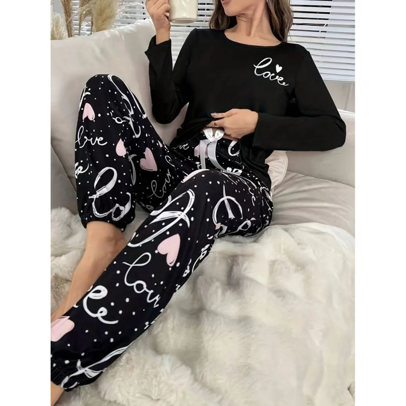 Pārrobežu ikdienas mīlestības leoparda pidžamas uzvalks Eiropas un Amerikas ērts brīvs garām piedurknēm sieviešu mājas apģērba uzvalks ikdienas