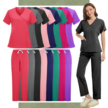 Operatsioonitoa kätepesuriided Naiste suvised õhukesed hambaarsti tööriided õe riided Lõhistatud ülikond kirurgilised riided polüamiid