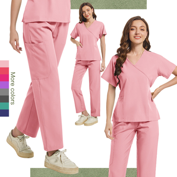 Operatsioonitoa kätepesuriided Naiste suvised õhukesed hambaarsti tööriided õe riided Lõhistatud ülikond kirurgilised riided polüamiid