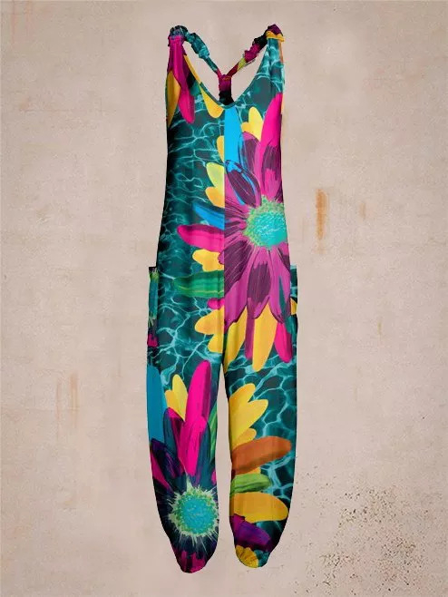 2025 Nové letné dámske oblečenie Amazonu, najpredávanejšie európske a americké módne maľované potlačené voľné veľké rovné overaly