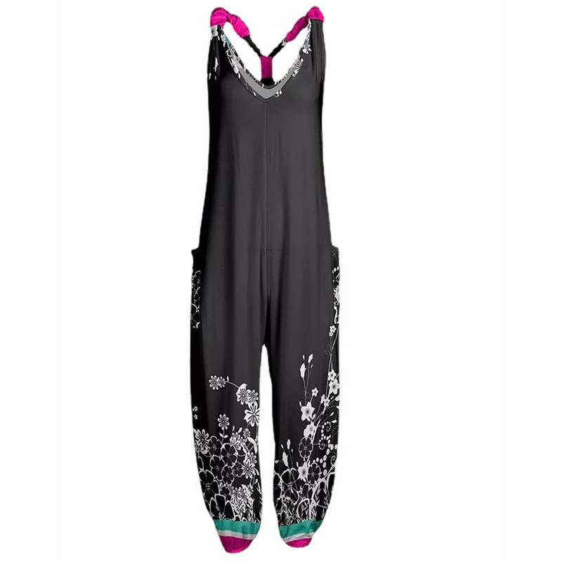 2025 Nové letné dámske oblečenie Amazonu, najpredávanejšie európske a americké módne maľované potlačené voľné veľké rovné overaly