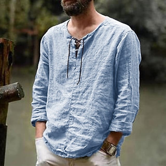 Tricouri cu mânecă lungă noi pentru bărbați, de primăvară și vară, modele fierbinți Amazon, bărbați europeni și americani, culori pure, la modă · Stoc disponibil