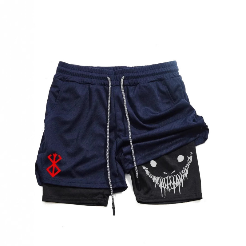 Dragon Ball seeria Ghostface lühikesed püksid suvisteks trükitud kahekihilisteks kahe-ühes meeste korvpallijooksu- ja vabaajarõivasteks koduseks spordiks