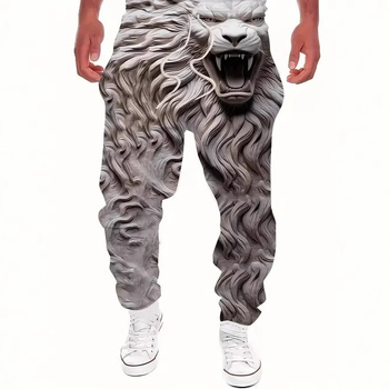 Pantaloni sport pentru bărbați, stil coreean, cu model animal, la modă, de înaltă calitate, stil business, slim fit