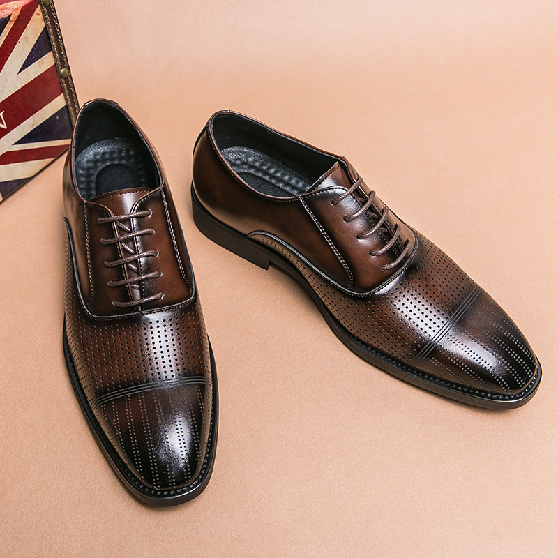 Pantofi de damă din piele pentru bărbați, cu vârf pătrat, stil britanic, Oxford, Derby, pantofi casual, triplu comun, pantofi de afaceri, rochii de nuntă pentru bărbați