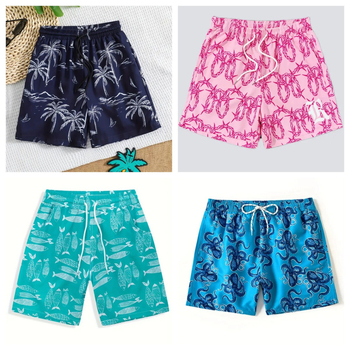 Uued väliskaubanduse meeste mood Hawaii trükitud rannapüksid Euroopa ja Ameerika ranna lilleprindiga meeste lühikesed püksid hingavad