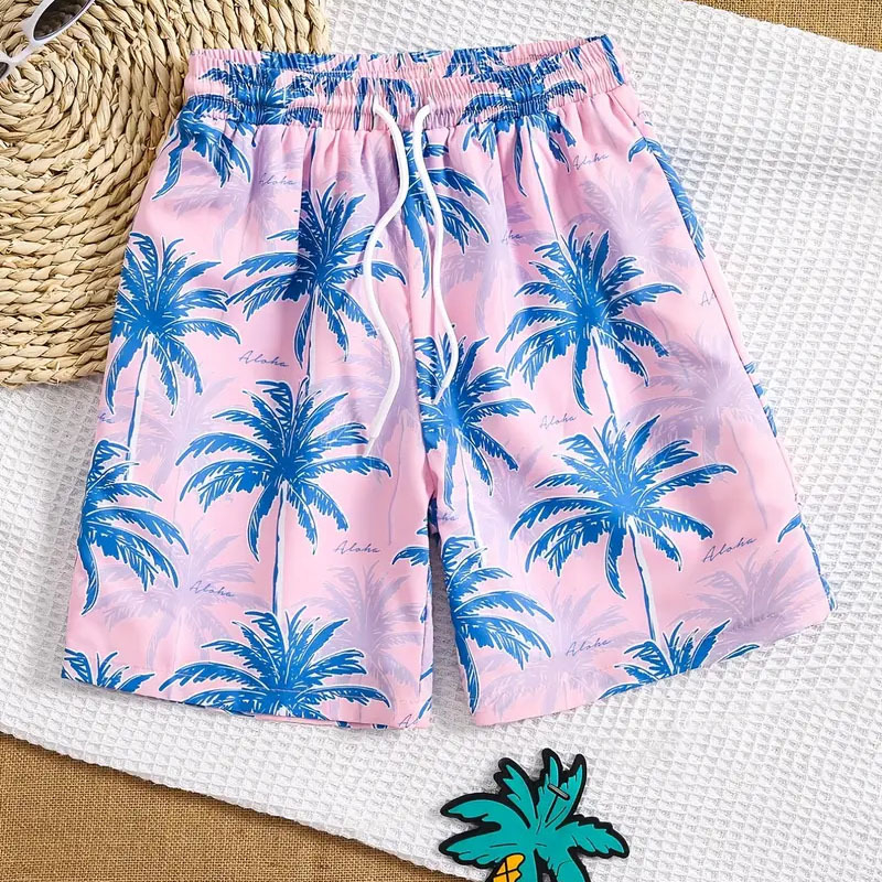 Uued väliskaubanduse meeste mood Hawaii trükitud rannapüksid Euroopa ja Ameerika ranna lilleprindiga meeste lühikesed püksid hingavad