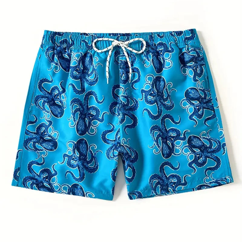 Uued väliskaubanduse meeste mood Hawaii trükitud rannapüksid Euroopa ja Ameerika ranna lilleprindiga meeste lühikesed püksid hingavad