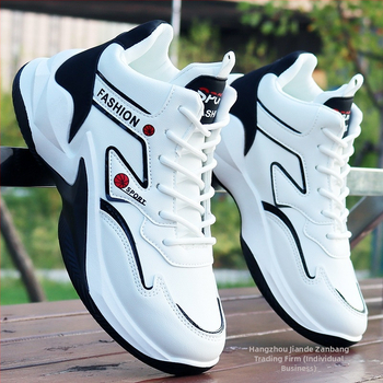 Λευκά ψηλά παπούτσια ανδρικά παπούτσια 2025 φθινόπωρο νέο ύψος sneaker δερμάτινα αδιάβροχα αντιολισθητικά sneakers νεανικά παπούτσια μόδας