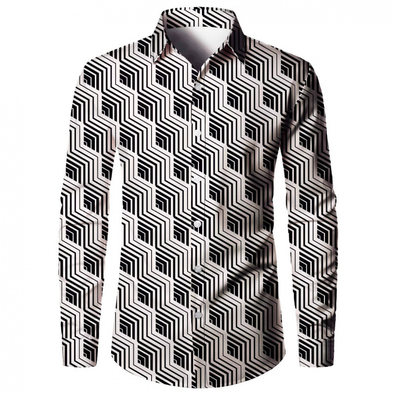 Tricou bărbătesc cu imprimeu digital 3D, model floral cu flori de caju, cu mânecă lungă, vânzare directă din fabrică, tendință de design 2025