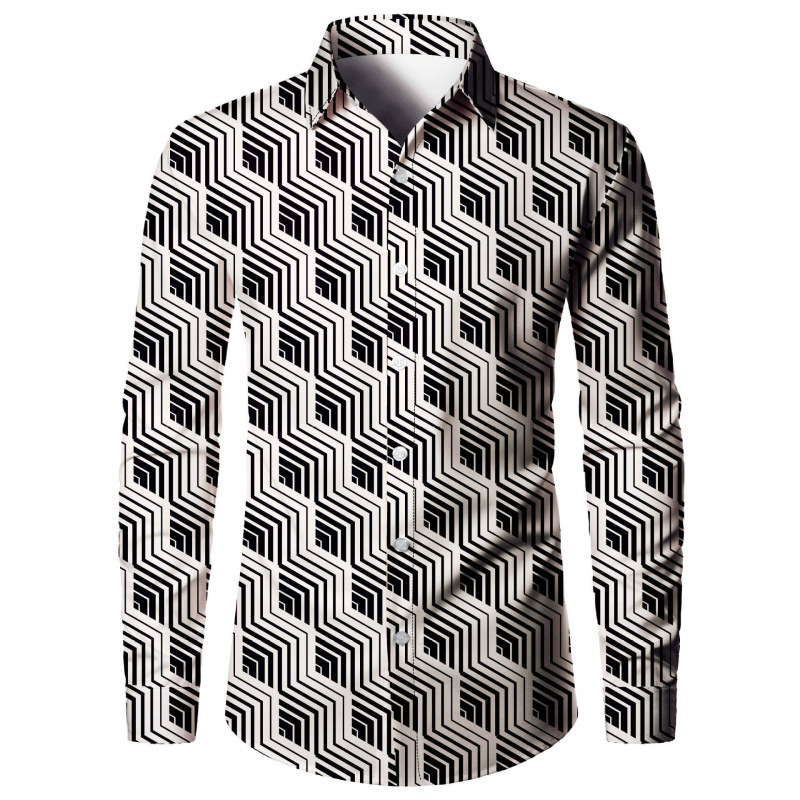 Tricou bărbătesc cu imprimeu digital 3D, model floral cu flori de caju, cu mânecă lungă, vânzare directă din fabrică, tendință de design 2025