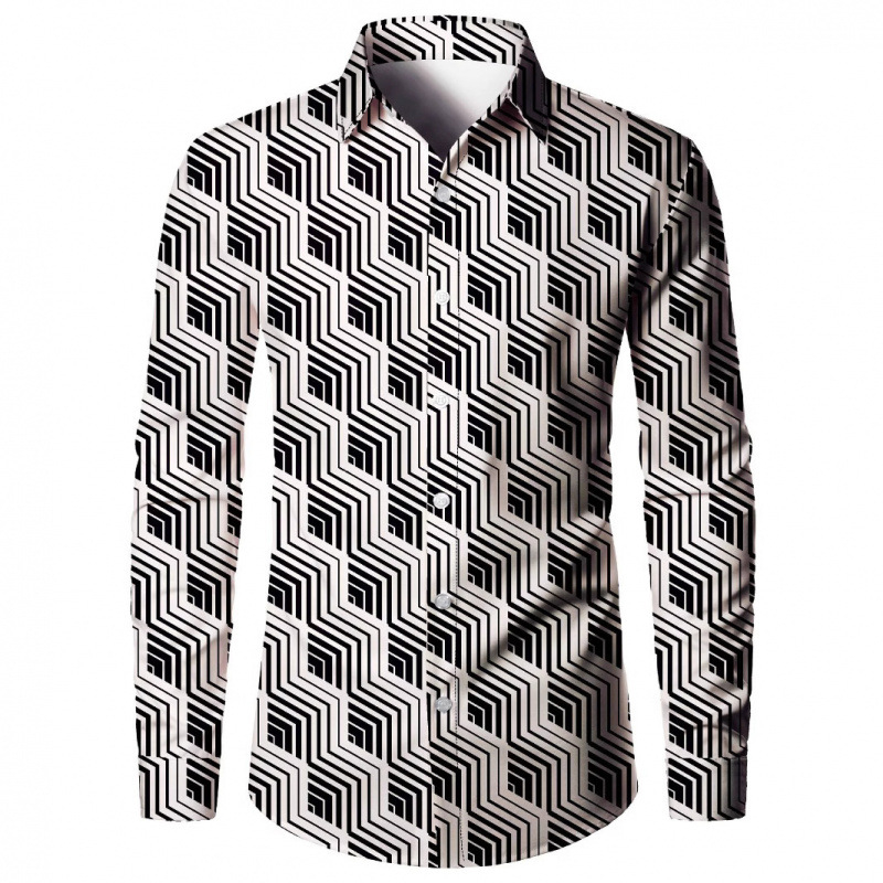 Tricou bărbătesc cu imprimeu digital 3D, model floral cu flori de caju, cu mânecă lungă, vânzare directă din fabrică, tendință de design 2025