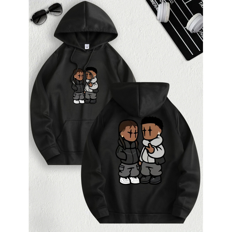 Pánska mikina s kapucňou ndy s flísovou podšívkou a klokaním vreckom v tvare C