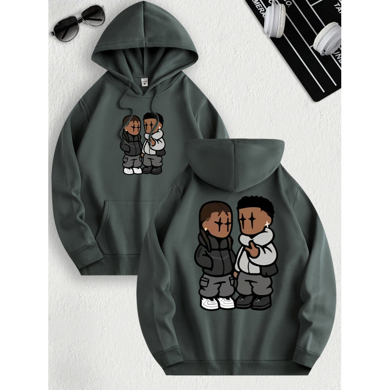 Pánska mikina s kapucňou ndy s flísovou podšívkou a klokaním vreckom v tvare C