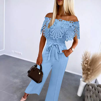 Εκρηκτική Νέα Καλοκαιρινή Ολόσωμη Φόρμα με Δαντέλα και έναν ώμο από Amazon για το 2024 - με Αυτή την Υφασμάτινη Ζώνη