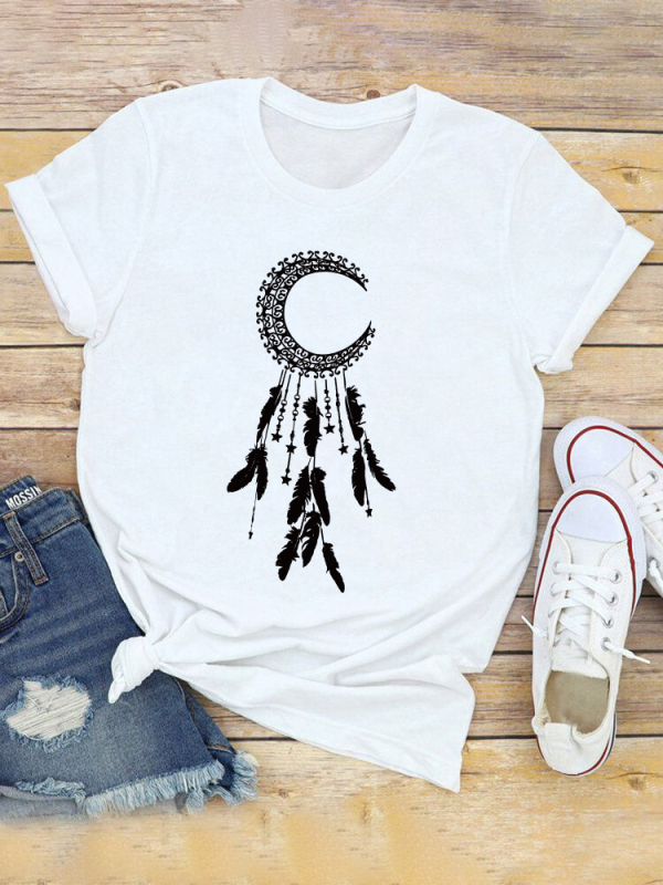 Tricou Dandelion pentru femei, stil european și american, cu mânecă scurtă, casual, de zi cu zi, top pentru femei, Dandelion, cu mânecă scurtă, mărime europeană