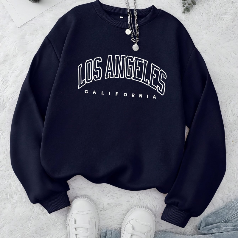 Veste pulover cu imprimeu de litere, veste casual cu mânecă lungă și guler rotund pentru toamnă și iarnă, orhidee neagră verde închis pentru femei