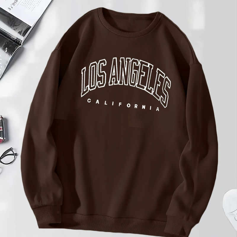 Veste pulover cu imprimeu de litere, veste casual cu mânecă lungă și guler rotund pentru toamnă și iarnă, orhidee neagră verde închis pentru femei