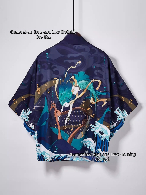 2024. gada pārrobežu jauns produkts Retro elementu sērija apmetnis jauns Harajuku Kimono halāts virsdrēbes Haori apmetnis kardigans