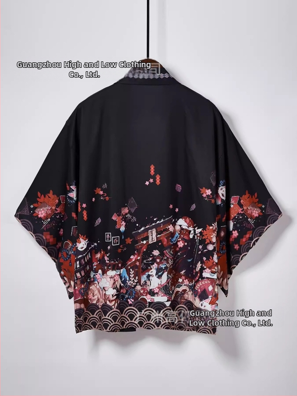 2024. gada pārrobežu jauns produkts Retro elementu sērija apmetnis jauns Harajuku Kimono halāts virsdrēbes Haori apmetnis kardigans