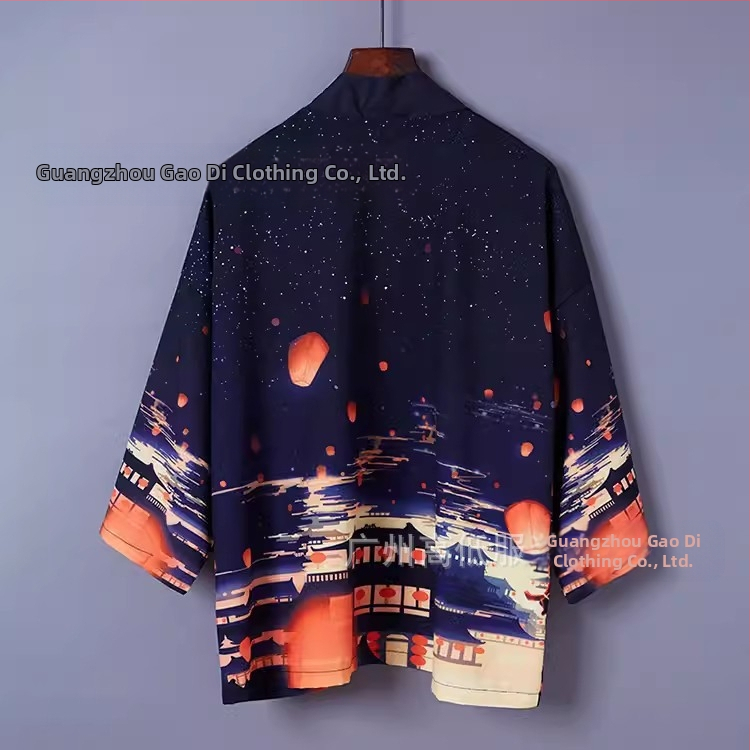 2024. gada pārrobežu jauns produkts Retro elementu sērija apmetnis jauns Harajuku Kimono halāts virsdrēbes Haori apmetnis kardigans