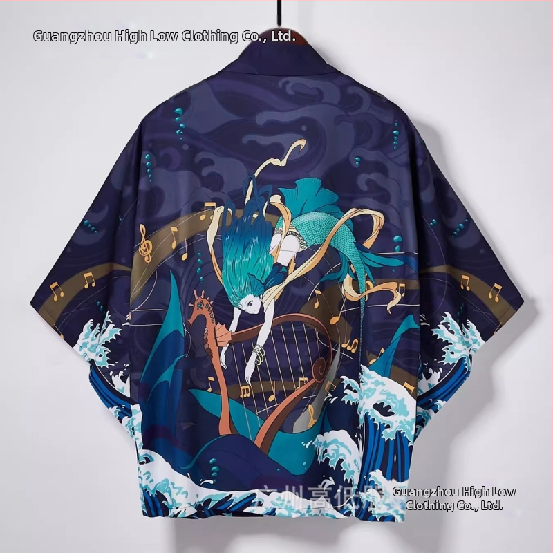 2024 Трансграничен нов продукт Ретро елемент серия наметало Ново Хараджуку кимоно халат Връхно облекло Хаори наметало Жилетка