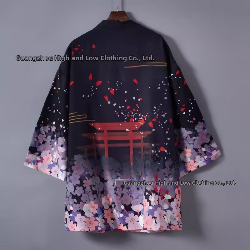 2024. gada pārrobežu jauns produkts Retro elementu sērija apmetnis jauns Harajuku Kimono halāts virsdrēbes Haori apmetnis kardigans