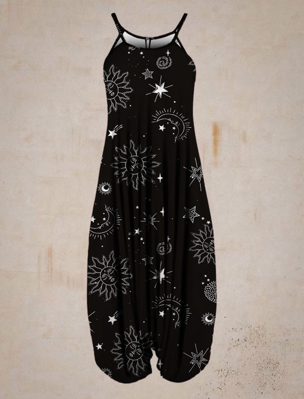 2024 Transfrontaliere Femei Explozii de Stații Independente Imprimate Harlan Crotch Jumpsuit Fără Mâneci Sling Primăvară și Vară