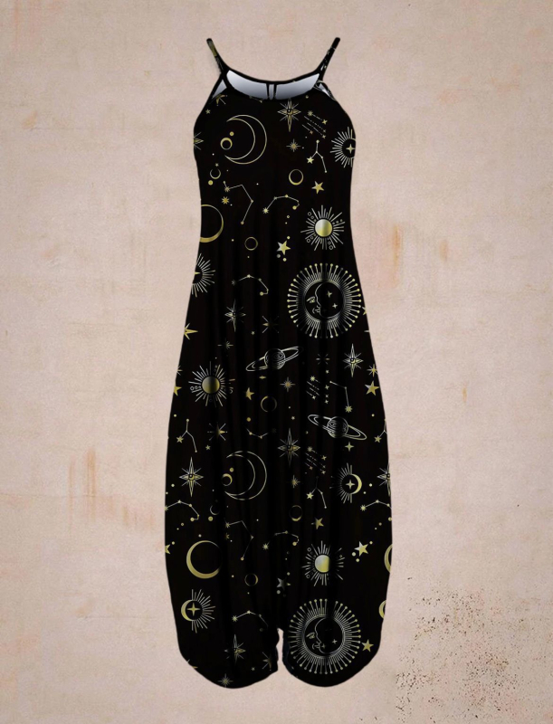 2024 Transfrontaliere Femei Explozii de Stații Independente Imprimate Harlan Crotch Jumpsuit Fără Mâneci Sling Primăvară și Vară